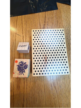 Stamp lot #3 Polka Dots, Flowers And meow (3)